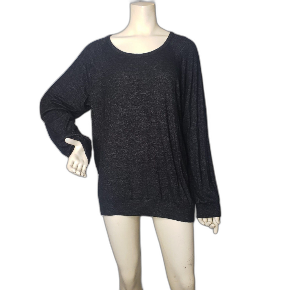 Buffalo David Bitten Black Long Sleeve Scoop Neck Tunic Sweater Womens Size XL